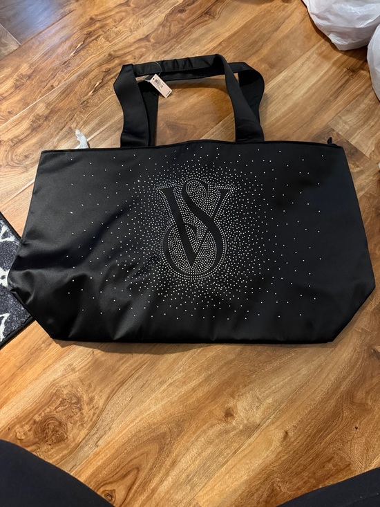Victoria's Secret Handbags - Victoria's Secret Black Tote with Studded VS Logo